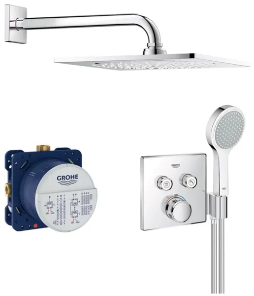 Grohe Grohtherm SmartControl Duschset med Takdusch, Krom