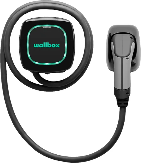 Wallbox Pulsar Plus laddstation med Wi-Fi, 22 kW, 7 meter, Typ 2, Svart